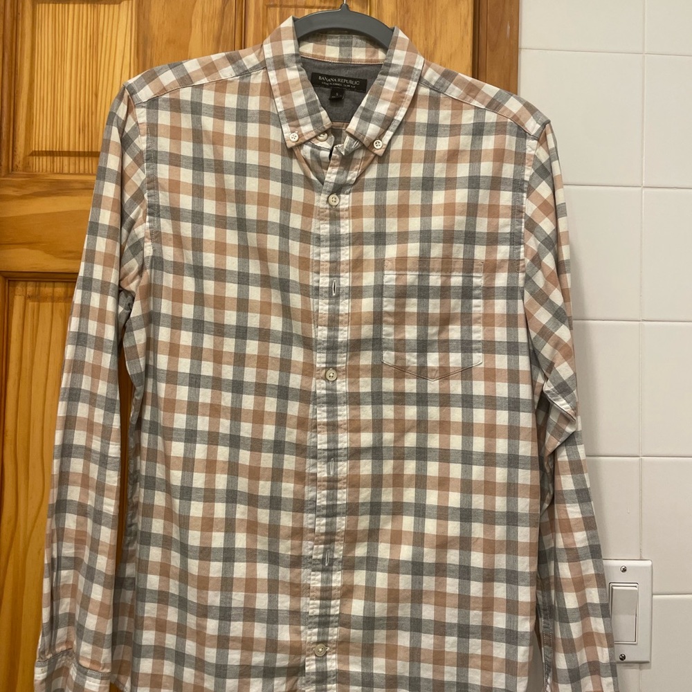 Banana Republic Mens Camden Fit Button Down Flannel shirt Size Small